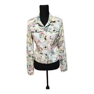 Jessica Simpson White Floral Jean Jacket